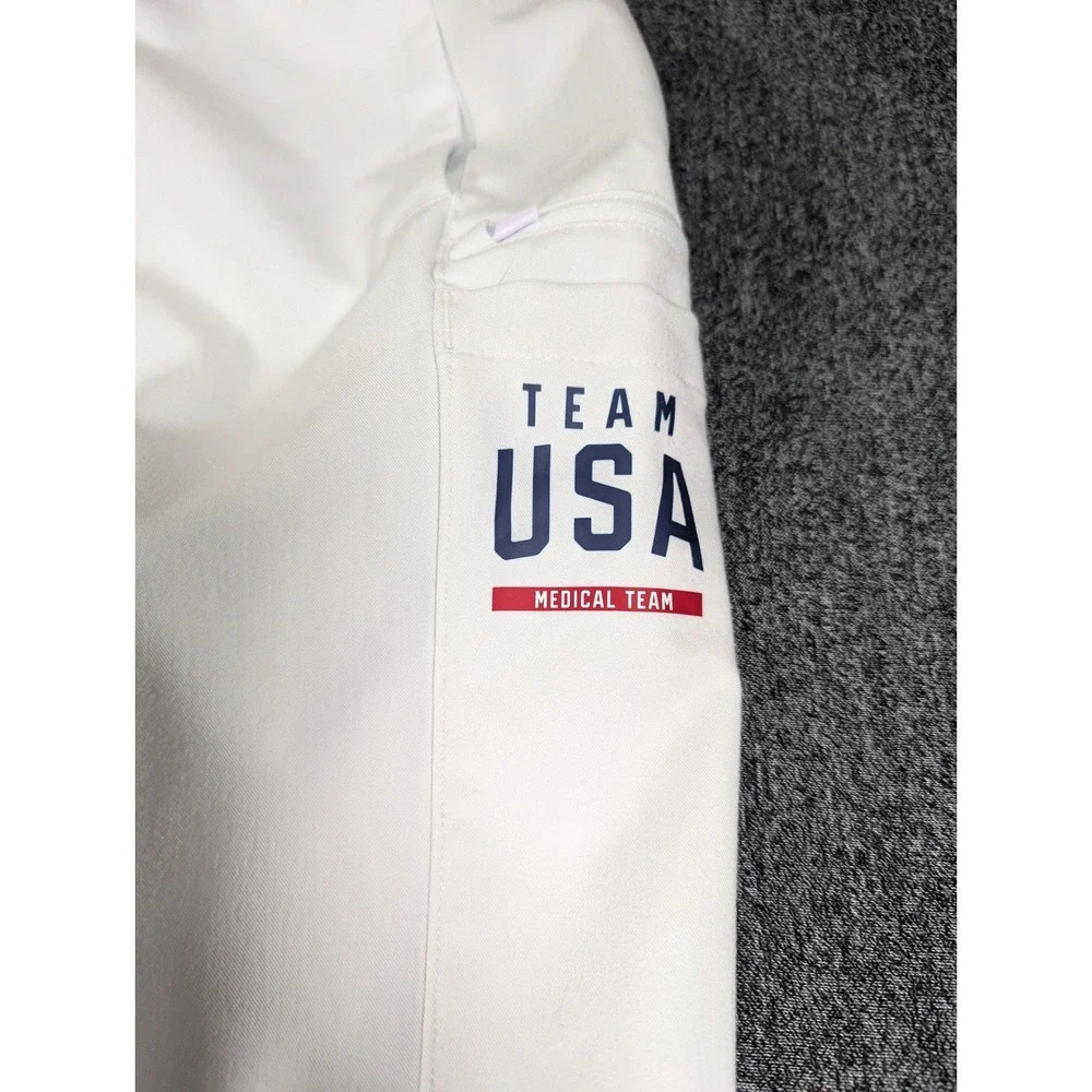 FIGS Team USA Medical Team Olympics White Jogger Scrub Pants Mens XL
